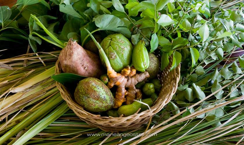 Seychelles, fruits et légumes pour cuisiner © Marie-Ange Ostré
