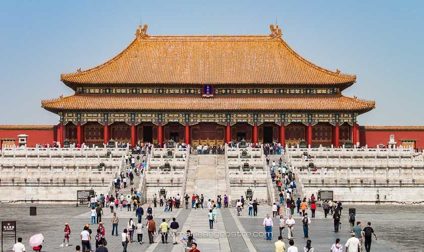 Chine, face à l’entrée de la Cité Interdite, Pékin © Marie-Ange Ostré
