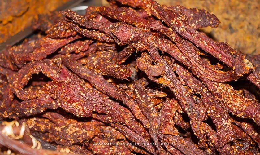 Chine, viande de yak séché, à Lijiang, Yunnan © Marie-Ange Ostré