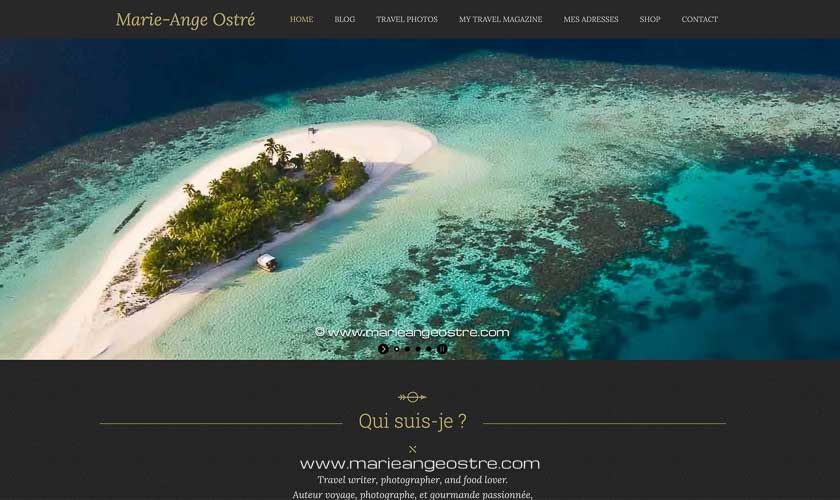 Nouveau site web pour la blogueuse voyage Marie-Ange Ostré
